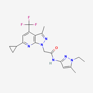 2-[6-cyclopropyl-3-methyl-4-(trifluoromethyl)-1H-pyrazolo[3,4-b]pyridin-1-yl]-N-(1-ethyl-5-methyl-1H-pyrazol-3-yl)acetamide