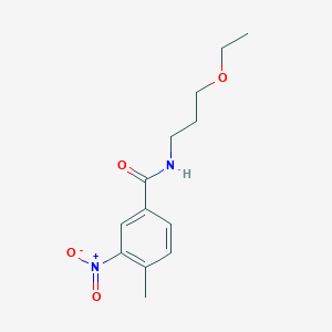 molecular formula C13H18N2O4 B4542906 N-(3-ethoxypropyl)-4-methyl-3-nitrobenzamide 