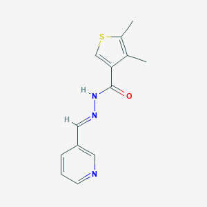 molecular formula C13H13N3OS B454291 4,5-dimethyl-N'-(3-pyridinylmethylene)-3-thiophenecarbohydrazide 