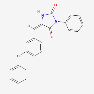 molecular formula C22H16N2O3 B4542913 5-(3-phenoxybenzylidene)-3-phenyl-2,4-imidazolidinedione 