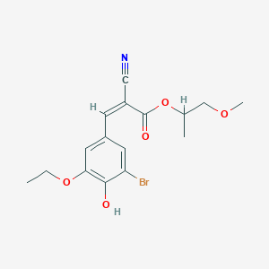 molecular formula C16H18BrNO5 B4542918 2-methoxy-1-methylethyl 3-(3-bromo-5-ethoxy-4-hydroxyphenyl)-2-cyanoacrylate 