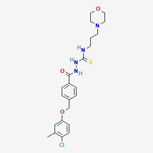 molecular formula C23H29ClN4O3S B4542919 2-{4-[(4-chloro-3-methylphenoxy)methyl]benzoyl}-N-[3-(4-morpholinyl)propyl]hydrazinecarbothioamide 