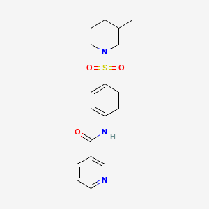 molecular formula C18H21N3O3S B4542975 N-{4-[(3-methyl-1-piperidinyl)sulfonyl]phenyl}nicotinamide 
