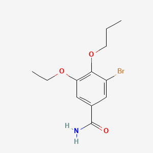 molecular formula C12H16BrNO3 B4542990 3-bromo-5-ethoxy-4-propoxybenzamide 