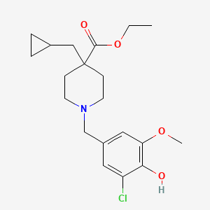 ethyl 1-(3-chloro-4-hydroxy-5-methoxybenzyl)-4-(cyclopropylmethyl)-4-piperidinecarboxylate