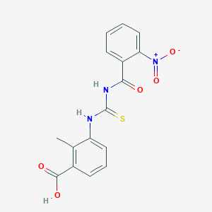molecular formula C16H13N3O5S B4543008 2-methyl-3-({[(2-nitrobenzoyl)amino]carbonothioyl}amino)benzoic acid 