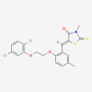 molecular formula C20H17Cl2NO3S2 B4543076 5-{2-[2-(2,5-dichlorophenoxy)ethoxy]-5-methylbenzylidene}-3-methyl-2-thioxo-1,3-thiazolidin-4-one 