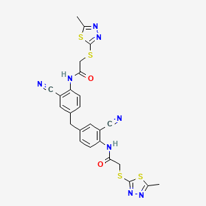 molecular formula C25H20N8O2S4 B4543094 N,N'-[methylenebis(2-cyano-4,1-phenylene)]bis{2-[(5-methyl-1,3,4-thiadiazol-2-yl)thio]acetamide} 