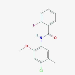 molecular formula C15H13ClFNO2 B4543132 N-(4-chloro-2-methoxy-5-methylphenyl)-2-fluorobenzamide CAS No. 459130-62-2