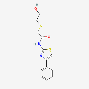 molecular formula C13H14N2O2S2 B4543149 2-[(2-hydroxyethyl)thio]-N-(4-phenyl-1,3-thiazol-2-yl)acetamide 