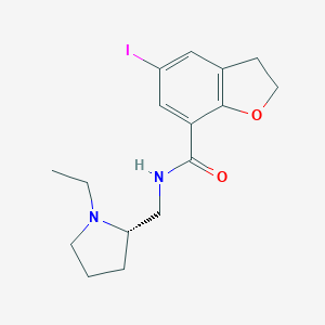 molecular formula C16H21IN2O2 B045432 N-[[(2S)-1-ethylpyrrolidin-2-yl]methyl]-5-iodo-2,3-dihydro-1-benzofuran-7-carboxamide CAS No. 123266-61-5