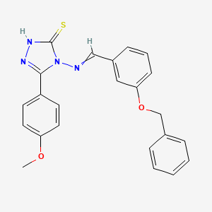 molecular formula C23H20N4O2S B4543210 4-{[3-(benzyloxy)benzylidene]amino}-5-(4-methoxyphenyl)-4H-1,2,4-triazole-3-thiol 