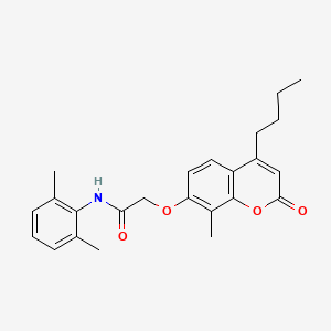 molecular formula C24H27NO4 B4543223 2-[(4-butyl-8-methyl-2-oxo-2H-chromen-7-yl)oxy]-N-(2,6-dimethylphenyl)acetamide 