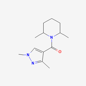 molecular formula C13H21N3O B4543232 1-[(1,3-dimethyl-1H-pyrazol-4-yl)carbonyl]-2,6-dimethylpiperidine 