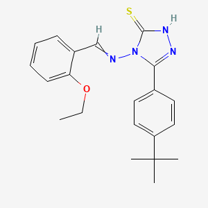 molecular formula C21H24N4OS B4543239 5-(4-tert-butylphenyl)-4-[(2-ethoxybenzylidene)amino]-4H-1,2,4-triazole-3-thiol 