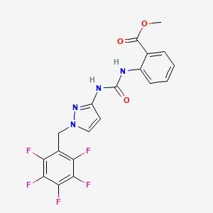 molecular formula C19H13F5N4O3 B4543249 methyl 2-[({[1-(pentafluorobenzyl)-1H-pyrazol-3-yl]amino}carbonyl)amino]benzoate 