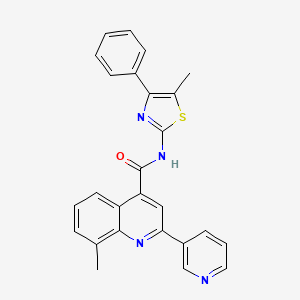 molecular formula C26H20N4OS B4543252 8-methyl-N-(5-methyl-4-phenyl-1,3-thiazol-2-yl)-2-(3-pyridinyl)-4-quinolinecarboxamide 