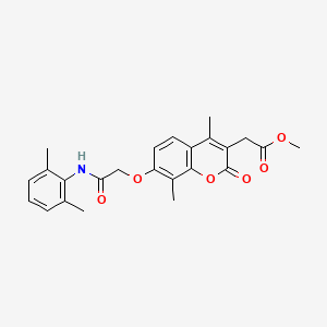 molecular formula C24H25NO6 B4543253 methyl (7-{2-[(2,6-dimethylphenyl)amino]-2-oxoethoxy}-4,8-dimethyl-2-oxo-2H-chromen-3-yl)acetate 