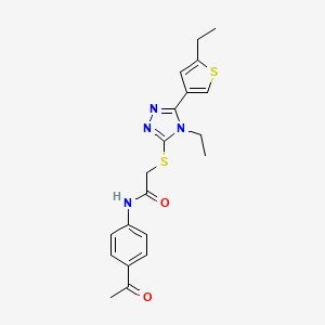 molecular formula C20H22N4O2S2 B4543259 N-(4-acetylphenyl)-2-{[4-ethyl-5-(5-ethyl-3-thienyl)-4H-1,2,4-triazol-3-yl]thio}acetamide 