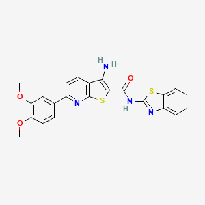 3-amino-N-1,3-benzothiazol-2-yl-6-(3,4-dimethoxyphenyl)thieno[2,3-b]pyridine-2-carboxamide