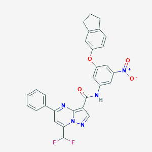 7-(difluoromethyl)-N-[3-(2,3-dihydro-1H-inden-5-yloxy)-5-nitrophenyl]-5-phenylpyrazolo[1,5-a]pyrimidine-3-carboxamide