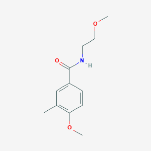 molecular formula C12H17NO3 B4543285 4-methoxy-N-(2-methoxyethyl)-3-methylbenzamide 