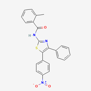 molecular formula C23H17N3O3S B4543293 2-methyl-N-[5-(4-nitrophenyl)-4-phenyl-1,3-thiazol-2-yl]benzamide 