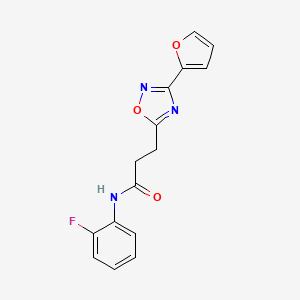 molecular formula C15H12FN3O3 B4543296 N-(2-fluorophenyl)-3-[3-(2-furyl)-1,2,4-oxadiazol-5-yl]propanamide 