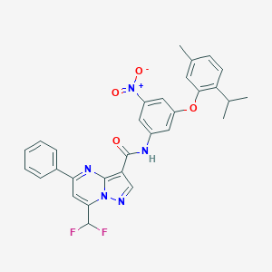 7-(difluoromethyl)-N-[3-nitro-5-(2-isopropyl-5-methylphenoxy)phenyl]-5-phenylpyrazolo[1,5-a]pyrimidine-3-carboxamide