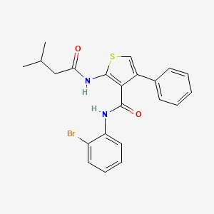 molecular formula C22H21BrN2O2S B4543359 N-(2-bromophenyl)-2-[(3-methylbutanoyl)amino]-4-phenyl-3-thiophenecarboxamide 