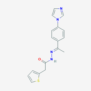 molecular formula C17H16N4OS B454336 N'-{1-[4-(1H-imidazol-1-yl)phenyl]ethylidene}-2-(2-thienyl)acetohydrazide 