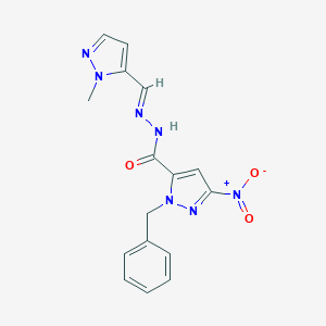 molecular formula C16H15N7O3 B454338 1-benzyl-3-nitro-N'-[(1-methyl-1H-pyrazol-5-yl)methylene]-1H-pyrazole-5-carbohydrazide 