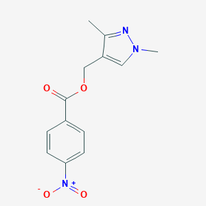 molecular formula C13H13N3O4 B454339 (1,3-dimethyl-1H-pyrazol-4-yl)methyl 4-nitrobenzoate 