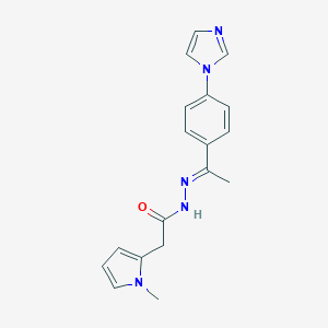 molecular formula C18H19N5O B454341 N'-{1-[4-(1H-imidazol-1-yl)phenyl]ethylidene}-2-(1-methyl-1H-pyrrol-2-yl)acetohydrazide 
