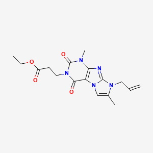 molecular formula C17H21N5O4 B4543421 ethyl 3-(8-allyl-1,7-dimethyl-2,4-dioxo-1,2,4,8-tetrahydro-3H-imidazo[2,1-f]purin-3-yl)propanoate 
