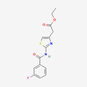 molecular formula C14H13FN2O3S B4543433 ethyl {2-[(3-fluorobenzoyl)amino]-1,3-thiazol-4-yl}acetate 