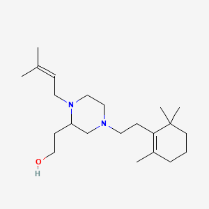 molecular formula C22H40N2O B4543452 2-{1-(3-methyl-2-buten-1-yl)-4-[2-(2,6,6-trimethyl-1-cyclohexen-1-yl)ethyl]-2-piperazinyl}ethanol 