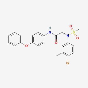 molecular formula C22H21BrN2O4S B4543484 N~2~-(4-bromo-3-methylphenyl)-N~2~-(methylsulfonyl)-N~1~-(4-phenoxyphenyl)glycinamide 