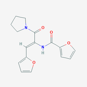 molecular formula C16H16N2O4 B4543491 N-[2-(2-furyl)-1-(1-pyrrolidinylcarbonyl)vinyl]-2-furamide 