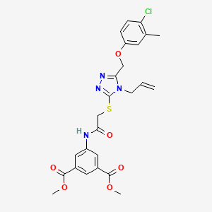 molecular formula C25H25ClN4O6S B4543494 dimethyl 5-{[({4-allyl-5-[(4-chloro-3-methylphenoxy)methyl]-4H-1,2,4-triazol-3-yl}thio)acetyl]amino}isophthalate 