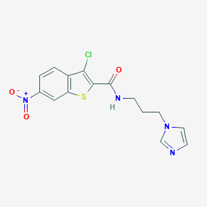 3-chloro-N-[3-(1-imidazolyl)propyl]-6-nitro-1-benzothiophene-2-carboxamide