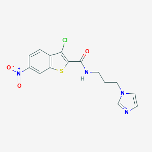 3-chloro-N-[3-(1H-imidazol-1-yl)propyl]-6-nitro-1-benzothiophene-2-carboxamide