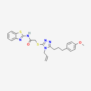 molecular formula C24H25N5O2S2 B4543510 2-({4-allyl-5-[3-(4-methoxyphenyl)propyl]-4H-1,2,4-triazol-3-yl}thio)-N-1,3-benzothiazol-2-ylacetamide 
