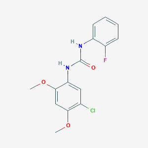 molecular formula C15H14ClFN2O3 B4543517 N-(5-chloro-2,4-dimethoxyphenyl)-N'-(2-fluorophenyl)urea 