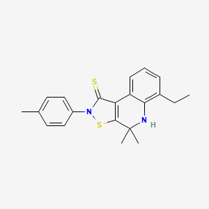molecular formula C21H22N2S2 B4543520 6-ethyl-4,4-dimethyl-2-(4-methylphenyl)-4,5-dihydroisothiazolo[5,4-c]quinoline-1(2H)-thione 