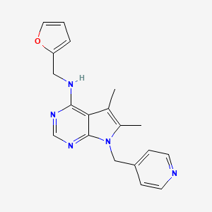 molecular formula C19H19N5O B4543528 N-(2-furylmethyl)-5,6-dimethyl-7-(4-pyridinylmethyl)-7H-pyrrolo[2,3-d]pyrimidin-4-amine 