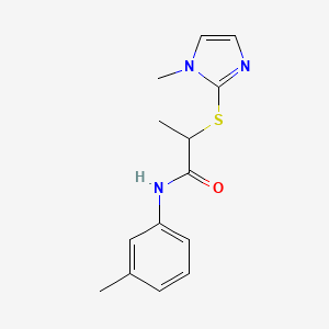 molecular formula C14H17N3OS B4543531 2-[(1-methyl-1H-imidazol-2-yl)thio]-N-(3-methylphenyl)propanamide 