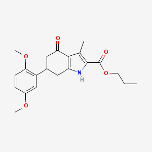 molecular formula C21H25NO5 B4543569 propyl 6-(2,5-dimethoxyphenyl)-3-methyl-4-oxo-4,5,6,7-tetrahydro-1H-indole-2-carboxylate 