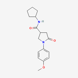 molecular formula C17H22N2O3 B4543589 N-cyclopentyl-1-(4-methoxyphenyl)-5-oxo-3-pyrrolidinecarboxamide 