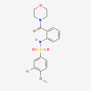 molecular formula C18H19BrN2O5S B4543593 3-bromo-4-methoxy-N-[2-(4-morpholinylcarbonyl)phenyl]benzenesulfonamide 